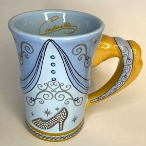 New Disney Parks Princess Cinderella Signature Glass Slipper Rhinestone Mug 14OZ